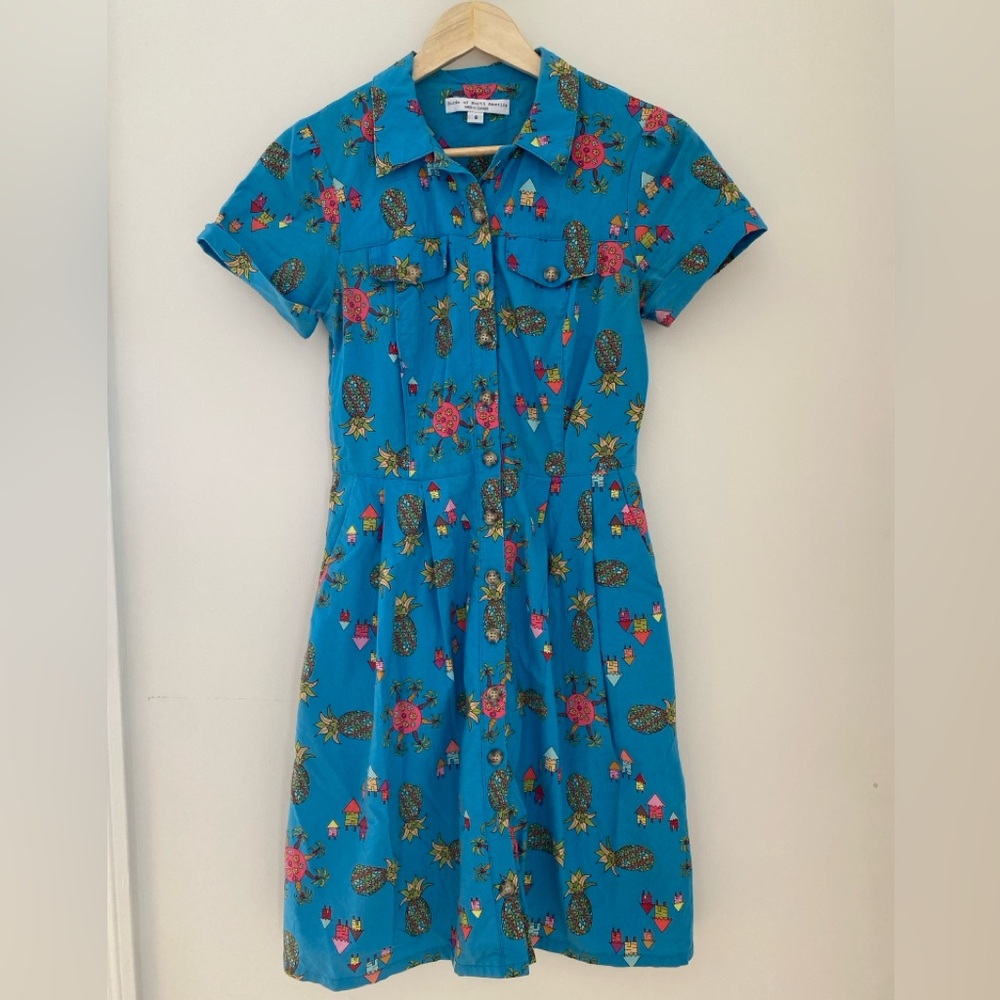 Birds of North America Blue Pineapple Dress